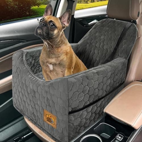 melafa365 Memory Foam Dog Booster Car Seat with Tether and Washable Cover