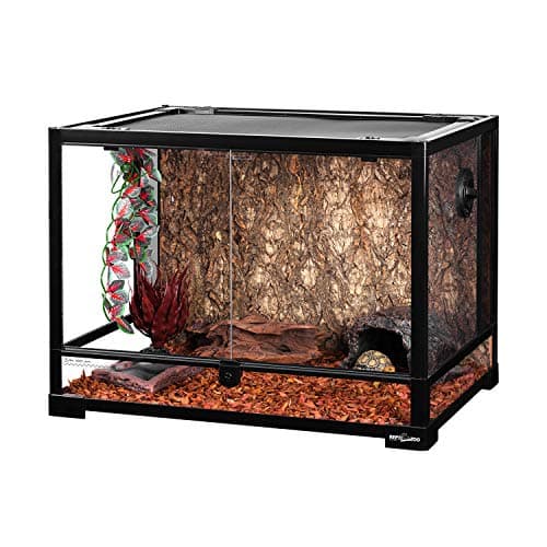 REPTI ZOO Large 34 Gallon Reptile Glass Tank, Front Opening Double Hinge Door 24x18x18