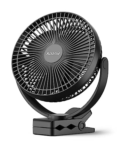 Koonie 8-Inch Rechargeable Clip-On Fan (10,000 mAh)