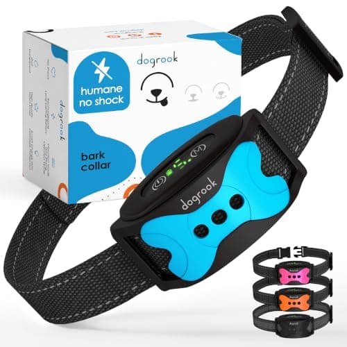 DogRook Humane No Shock Rechargeable Beep & Vibration Bark Collar