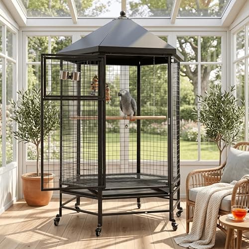 Belnest 69" Extra Large Heavy-Duty Bird Cage / Aviary on Wheels