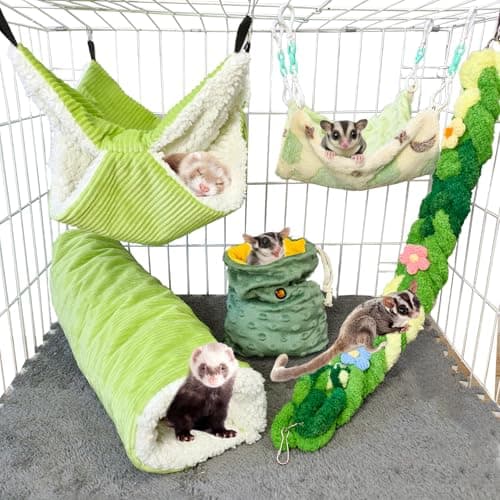 Hamiledyi Sugar Glider Hammock and Hangout Set (5 Pack)