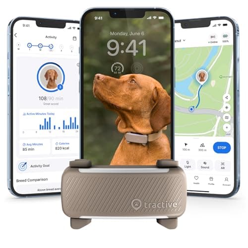 Tractive Smart Dog GPS Tracker | Live Pet Tracker with Virtual Fence | Vital Signs Monitoring