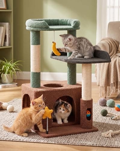 Purrlato 31" Cat Tower with Condo, Hammock, and Sisal Scratching Posts