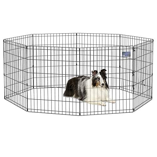 MidWest Folding Metal Exercise Pen, No Door, 30-Inch Tall, Black E-Coated