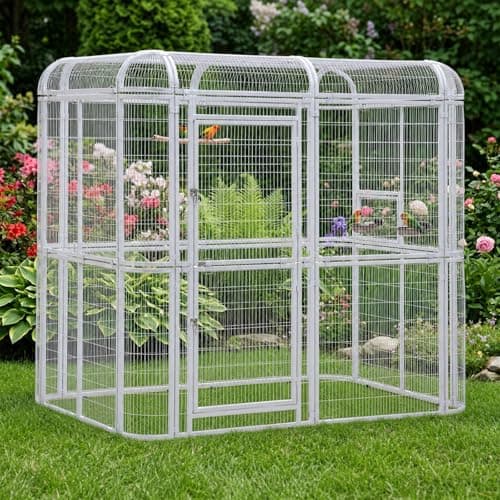 Walnest 87-Inch Heavy Duty Walk-in Bird Cage, Large Outdoor Aviary with Stand