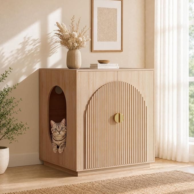 Amunrbrek Extra Large Litter Box Enclosure for Self-Cleaning Litter Boxes