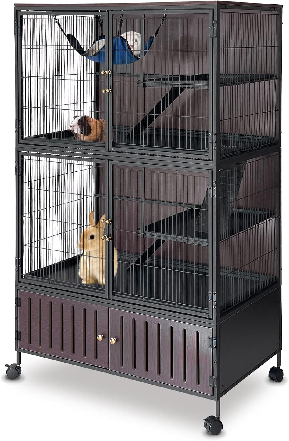60 Inch Rabbit Cage, Multi Level Guinea Pig Habitat
