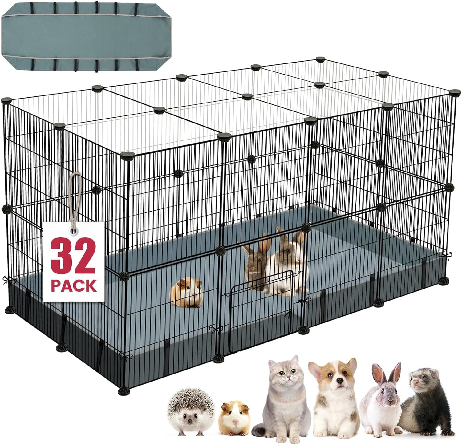 VISCOO 32 Panels Small Animal Playpen 47.5x23.7x31.5